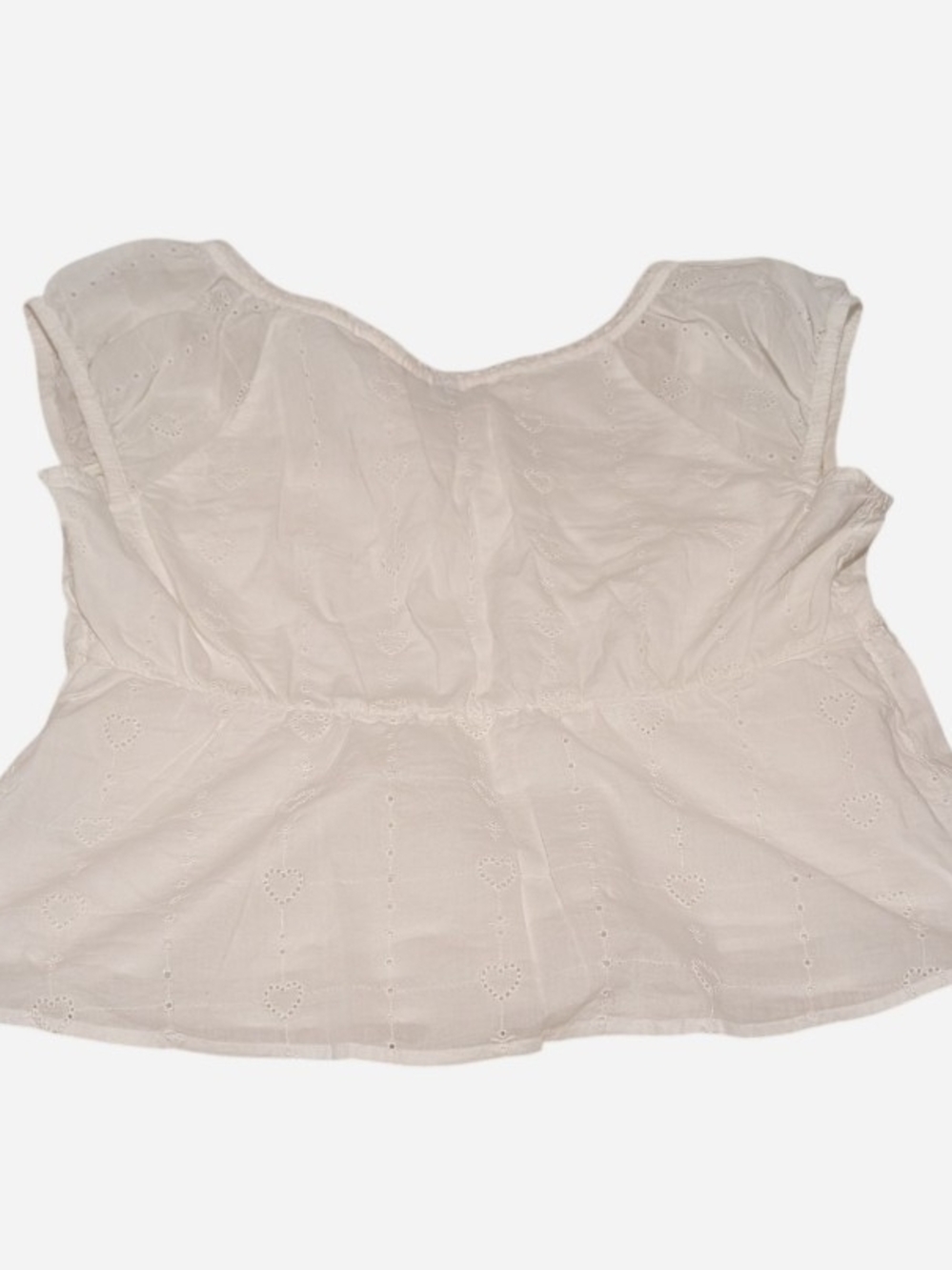 Universal Thread Cream Eyelet Peasant Top - Picture 9 of 10